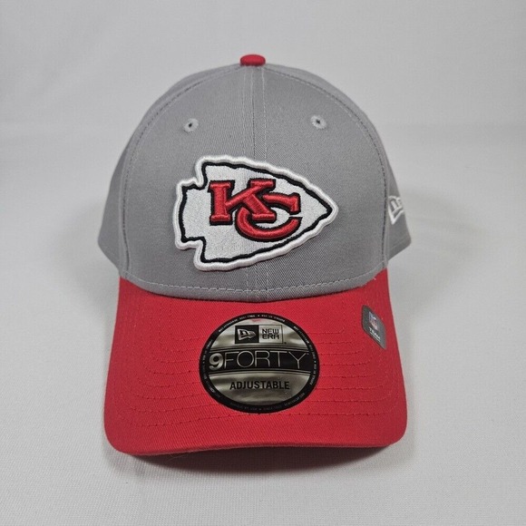 New Era Chiefs Hat 9FORTY Adjustable Cap NFL Football Red Gray - Picture 4 of 9